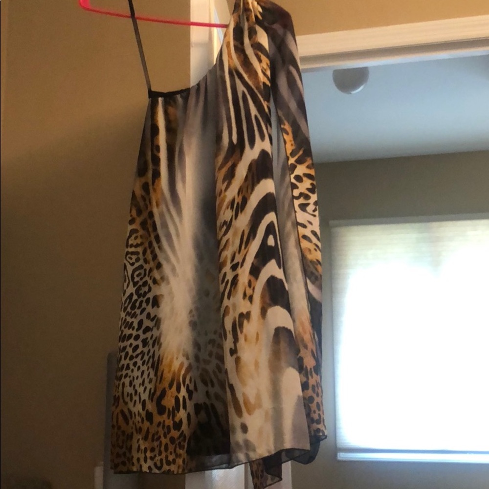 Cheetah print evening mini dress